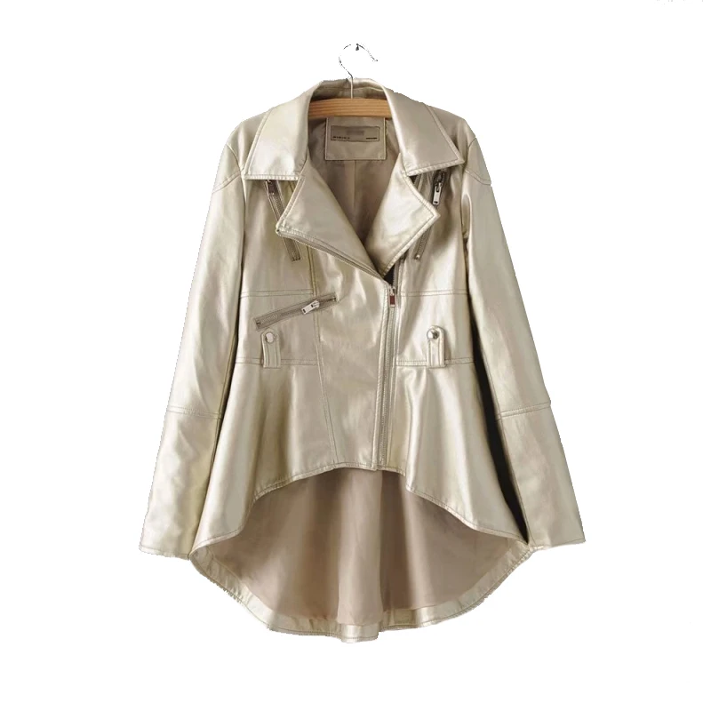 Autumn Female Black PU Faux Leather Jacket for Women White Asymmetrical Blazer-collar Fall Khaki Ladies Silver High Low Coats XL
Autumn Female Black PU Faux Leather Jacket for Women White Asymmetrical Blazer-collar Fall Khaki Ladies Silver High Low Coats XL