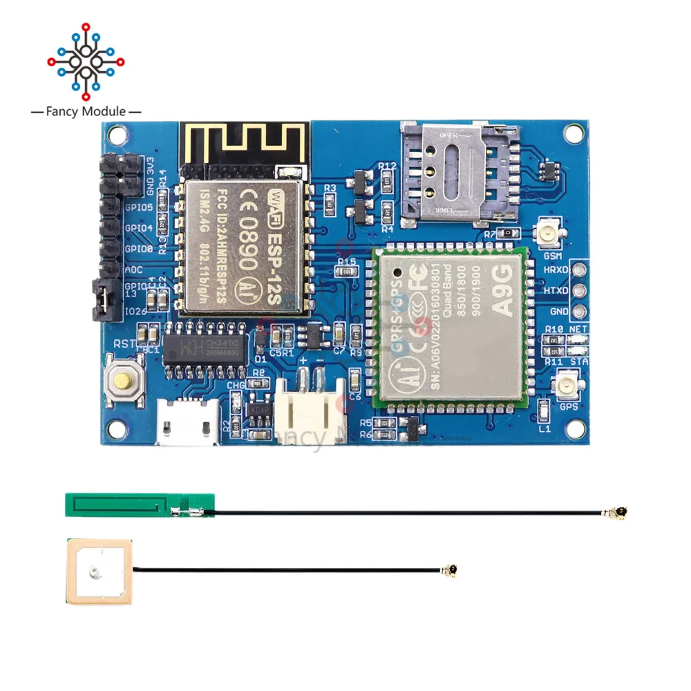 Diymore ESP8266 ESP 12S CH340 A9G GSM GPRS + GPS IOT узел V1.0 макетная плата сотового модуля с двойной