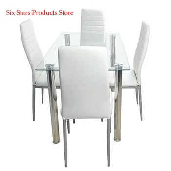 110cm Dining Table Set Tempered Glass Dining Table with 4pcs Chairs Transparent & Creamy White Dinning Desk
110cm Dining Table Set Tempered Glass Dining Table with 4pcs Chairs Transparent & Creamy White Dinning Desk