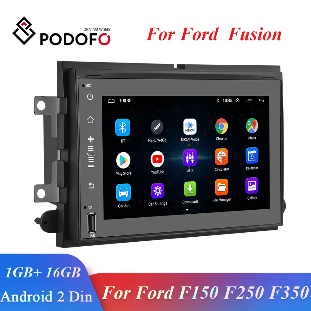 Автомагнитола Podofo мультимедийный плеер на Android с GPS Wi-Fi 7 "экраном для Ford F150 F250 F350