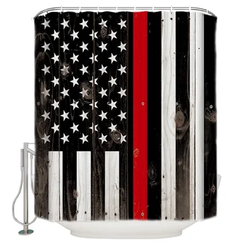 Red Line American Flag Retro Wood Pattern Flag Shower Curtains Polyester Fabric Waterproof Bathroom Bath Curtain
Red Line American Flag Retro Wood Pattern Flag Shower Curtains Polyester Fabric Waterproof Bathroom Bath Curtain