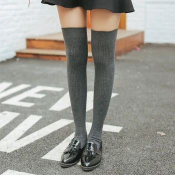Winter Stockings For Women Thick High Knee Stockings Gray Fashion Ribbed Knitted Warm Stocking Female Skarpetki
Winter Stockings For Women Thick High Knee Stockings Gray Fashion Ribbed Knitted Warm Stocking Female Skarpetki