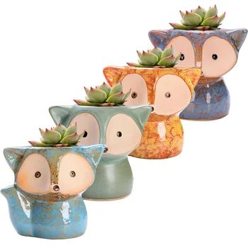 4PCS Fox Style Ceramic Flower Pot Mini Succulent Plant Flower Pot Straight Round Potting Pot Household Flower Container without
4PCS Fox Style Ceramic Flower Pot Mini Succulent Plant Flower Pot Straight Round Potting Pot Household Flower Container without