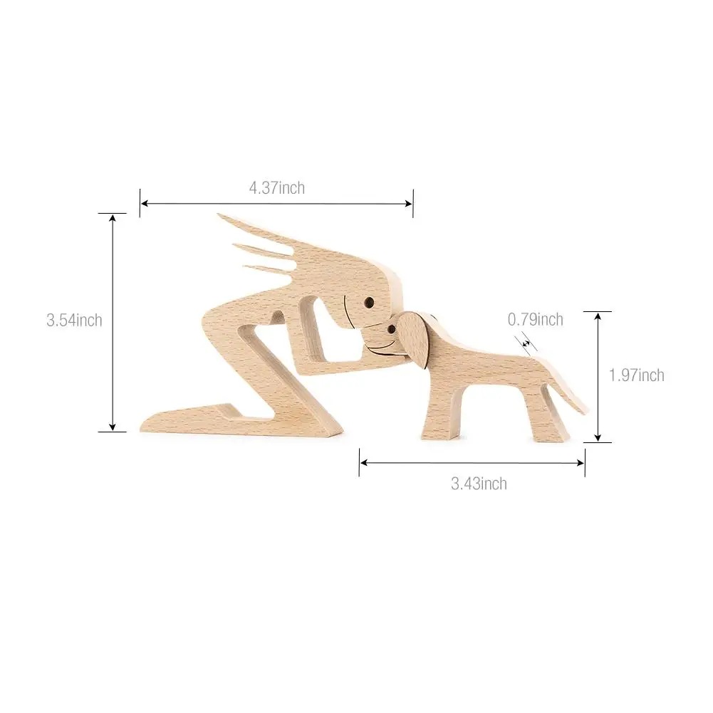 Family Wooden Statue Couple Human And Dog Figurines Home Decor Craft Table Ornaments Gifts Office Desk Accessories Dekoration Family Wooden Statue Couple Human And Dog Figurines Home Decor Craft Table Ornaments Gifts Office Desk Accessories Dekoration