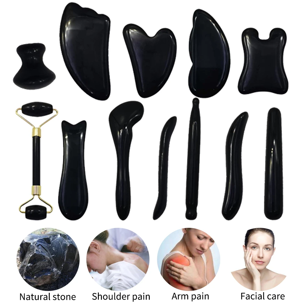 Natural Black Obisidian Gua Sha Massage Tool Relax Meditation Stone Facial Skin Body Care Manual SPA Massager Pressure Therapy
Natural Black Obisidian Gua Sha Massage Tool Relax Meditation Stone Facial Skin Body Care Manual SPA Massager Pressure Therapy