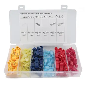 T-type Free-break Fast Nylon Insulated Terminal Block Combined Connector Joint A2574 120 pcs per Set
T-type Free-break Fast Nylon Insulated Terminal Block Combined Connector Joint A2574 120 pcs per Set