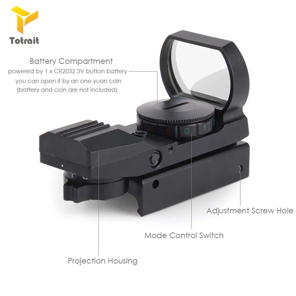 TOtrait Airsoft Hunting Red Dot Sight 4 Reticle tactical Riflescope 11mm 20mm Rail Holographic Collimator Optical sight Optics
TOtrait Airsoft Hunting Red Dot Sight 4 Reticle tactical Riflescope 11mm 20mm Rail Holographic Collimator Optical sight Optics