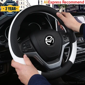

100% DERMAY Brand Leather Car Steering wheel Cover Sport Anti-Slip for BMW F10 Cubre Volante Cuero High Quality Auto Accessories