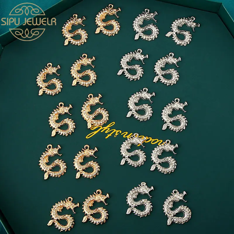 10Pcs Two Colors Animals Dragon Pendant Charm With Rhinestone Accessories For DIY Jewelry Making Earrings Necklace Handmade
10Pcs Two Colors Animals Dragon Pendant Charm With Rhinestone Accessories For DIY Jewelry Making Earrings Necklace Handmade