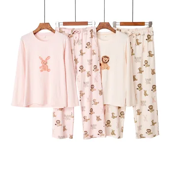 2020 New Autumn Modal Cotton Pajamas Women Long Sleeve Set Japanese Cartoon Cute Loose Home Suit Lion Rabbit Print Pijamas Women
2020 New Autumn Modal Cotton Pajamas Women Long Sleeve Set Japanese Cartoon Cute Loose Home Suit Lion Rabbit Print Pijamas Women