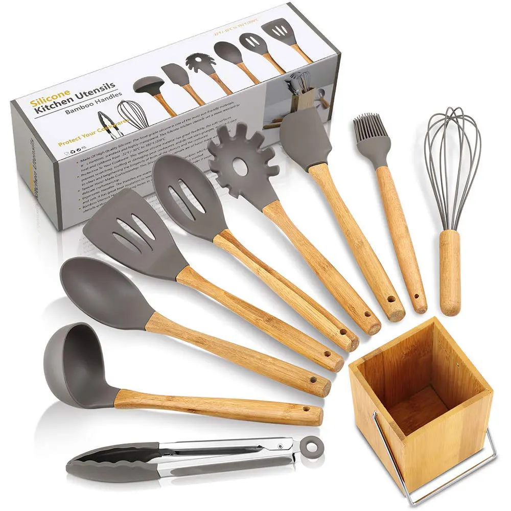 9PC Bamboo Cook Tools Set Kitchenware Handle Non-stick Spatula Shovel Wooden Handle Storage Box Kitchen Cooking Utensils Set
9PC Bamboo Cook Tools Set Kitchenware Handle Non-stick Spatula Shovel Wooden Handle Storage Box Kitchen Cooking Utensils Set