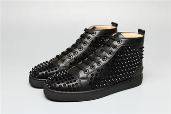 2020 Top Sneakers Leisure Lace Up black leather Spikes whole Red bottoms For Men sport Shoes Flat Loafers Footwear
2020 Top Sneakers Leisure Lace Up black leather Spikes whole Red bottoms For Men sport Shoes Flat Loafers Footwear