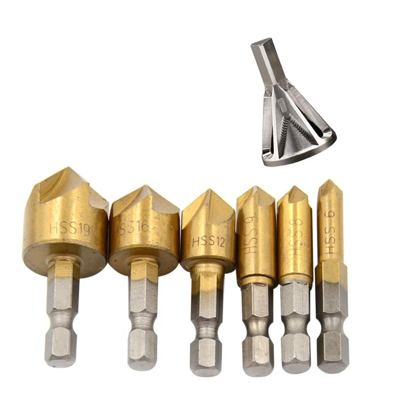Deburring External Chamfer Tool Steel Remove Burr Tool & 6 Pcs 1/4 inch Hex Shank Hss 5 Flute Countersink 90 Degree Center Punch
Deburring External Chamfer Tool Steel Remove Burr Tool & 6 Pcs 1/4 inch Hex Shank Hss 5 Flute Countersink 90 Degree Center Punch