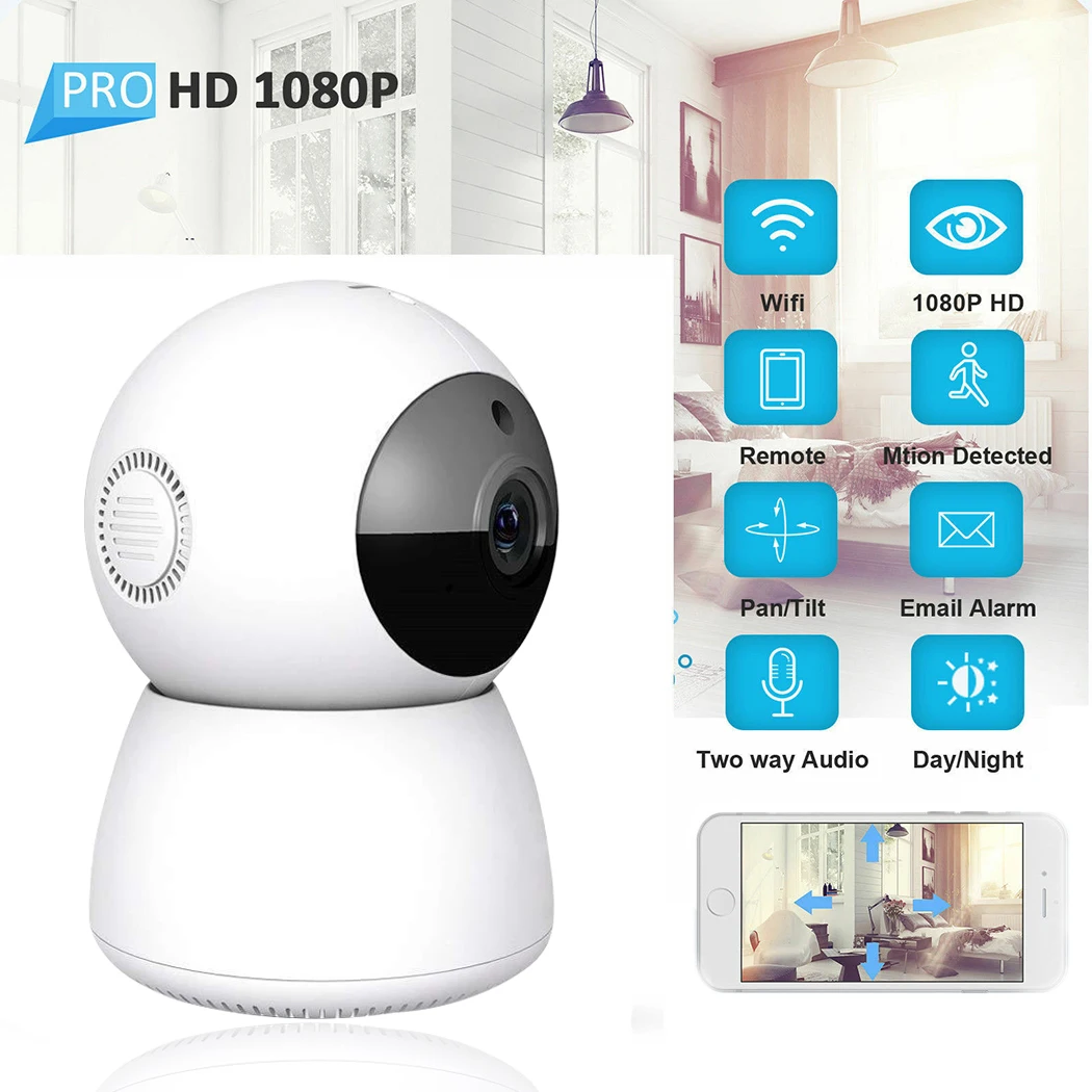 WiFi wireless webcam infrared night vision camera with wide viewing angle, built-in microphone, speaker, two-way voice chat
WiFi wireless webcam infrared night vision camera with wide viewing angle, built-in microphone, speaker, two-way voice chat