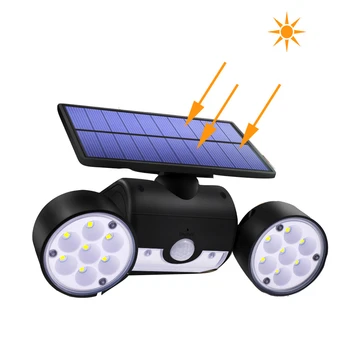 Outdoor 30LED Solar Powered Motion Sensor Light Solar Security Wall Lights Dual Head Spotlights IP65 Waterproof Lamp For Garden
Outdoor 30LED Solar Powered Motion Sensor Light Solar Security Wall Lights Dual Head Spotlights IP65 Waterproof Lamp For Garden