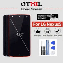 4.95 "otmil para lg nexus 5 display lcd tela de toque com quadro digitador para lg nexus 4 display lcd para lg e960 d820 d821(China)