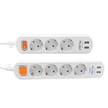 Power strip EU Plug Socket Double Break Switch Home Electronics Adapter Power Socket 3/4AC Outlet 2USB Fast Charging 1.5M Cord
Power strip EU Plug Socket Double Break Switch Home Electronics Adapter Power Socket 3/4AC Outlet 2USB Fast Charging 1.5M Cord