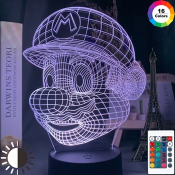 Game Super Mario Head Hologram Led 3d Night Lamp for Kids Bedroom Decoration Nightlight Mario Led Night Light Christmas Gift
Game Super Mario Head Hologram Led 3d Night Lamp for Kids Bedroom Decoration Nightlight Mario Led Night Light Christmas Gift