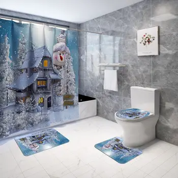 3D Digital Printing Happy Shower Set Bathroom Shower Curtain Bathroom Base Mat Toilet Mat Floor Mat Christmas Decoration
3D Digital Printing Happy Shower Set Bathroom Shower Curtain Bathroom Base Mat Toilet Mat Floor Mat Christmas Decoration