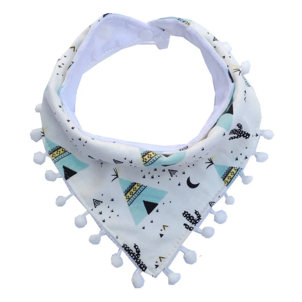 Baby Bandana Bib for 0~3 Yearls Old triangle towel cotton tassels saliva towel bib Boys Girls Saliva Towels