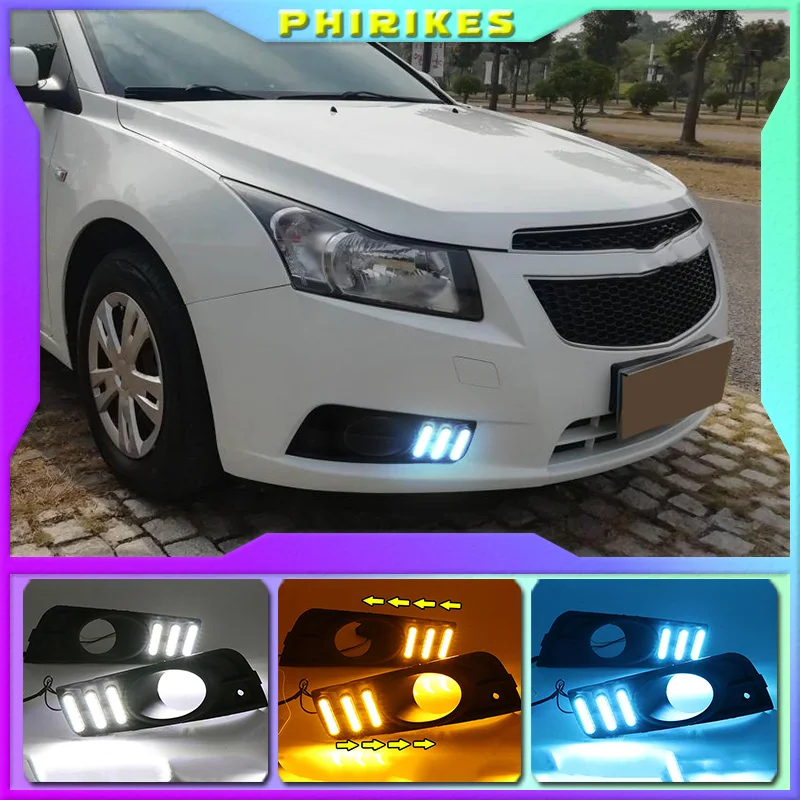 

Дневные ходовые огни для chevrolet cruze 2009, 2010, 2011, 2012, 2013, 2014, дневсветильник ходовые огни с указателем поворота, 2 шт.