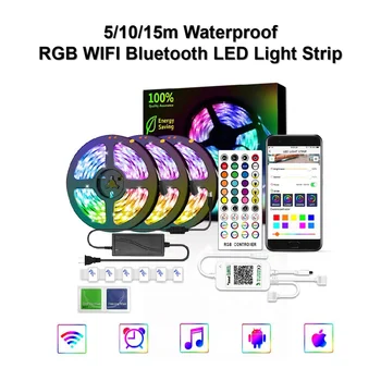 WiFi RGB LED Strip Light Indoor Outdoor Waterproof 5050 SMD 12V String Flexible Ribbon WiFi Contoller Adapter Plug 5/10/15m
WiFi RGB LED Strip Light Indoor Outdoor Waterproof 5050 SMD 12V String Flexible Ribbon WiFi Contoller Adapter Plug 5/10/15m
