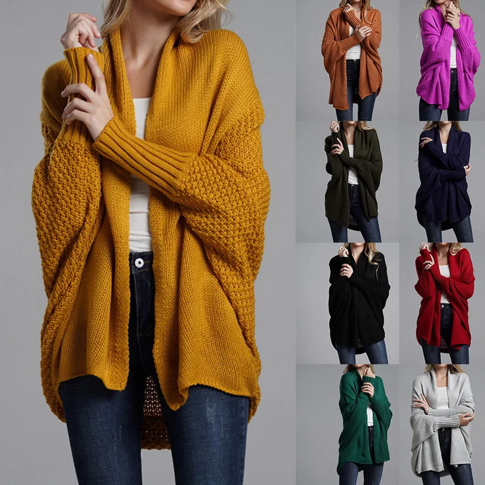 Loozykit Autumn Winter Batwing Sleeve Knitwear Cardigan Women Casual Knitted Sweater Cardigan Female Fashion Elegant Jumper Coat 
Loozykit Autumn Winter Batwing Sleeve Knitwear Cardigan Women Casual Knitted Sweater Cardigan Female Fashion Elegant Jumper Coat