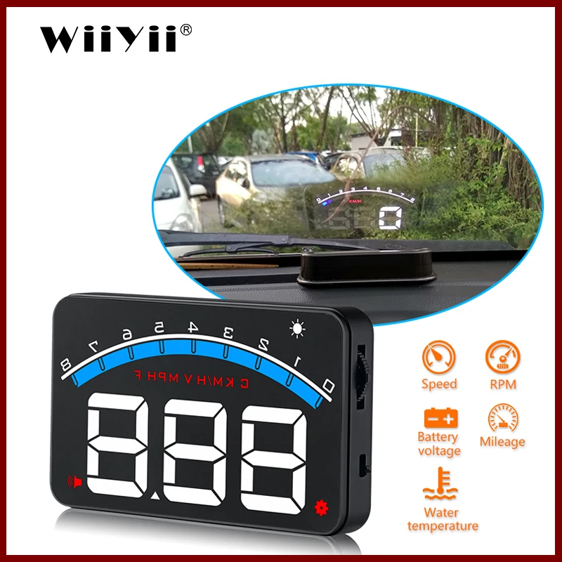 WiiYii M6 OBD2 HUD Head-Up Display Big Digital Number HUD Driving Speed Windshield Projector Overspeed Warning System
WiiYii M6 OBD2 HUD Head-Up Display Big Digital Number HUD Driving Speed Windshield Projector Overspeed Warning System
