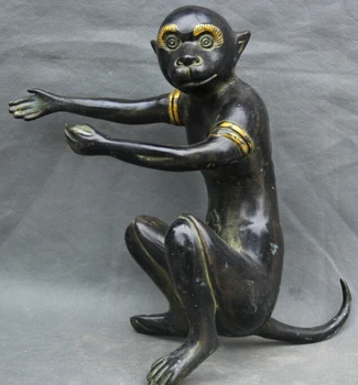 11" Chinese FengShui Bronze Gilt Zodiac Year Monkey Animal Statue Sculpture S0705
11" Chinese FengShui Bronze Gilt Zodiac Year Monkey Animal Statue Sculpture S0705