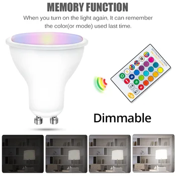 LED Light Bulb RGBW/WW Party Super Bright LED Bulb LED Lamp Remote Control GU10 Smart Home Bedroom Bar 5W Decoration
LED Light Bulb RGBW/WW Party Super Bright LED Bulb LED Lamp Remote Control GU10 Smart Home Bedroom Bar 5W Decoration