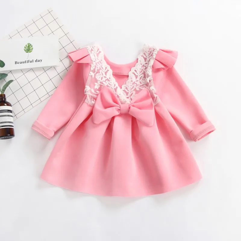 9M-5Y Spring Kids Girls Casual Princess Costume Baby Solid Print with Lace Bow Design Children Cotton Birthday Dresses
9M-5Y Spring Kids Girls Casual Princess Costume Baby Solid Print with Lace Bow Design Children Cotton Birthday Dresses