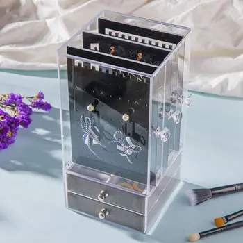 Acrylic Dust-proof Jewelry Storage Box Earrings Display Stand Drawers Organizer Jewerly Storage 
Acrylic Dust-proof Jewelry Storage Box Earrings Display Stand Drawers Organizer Jewerly Storage