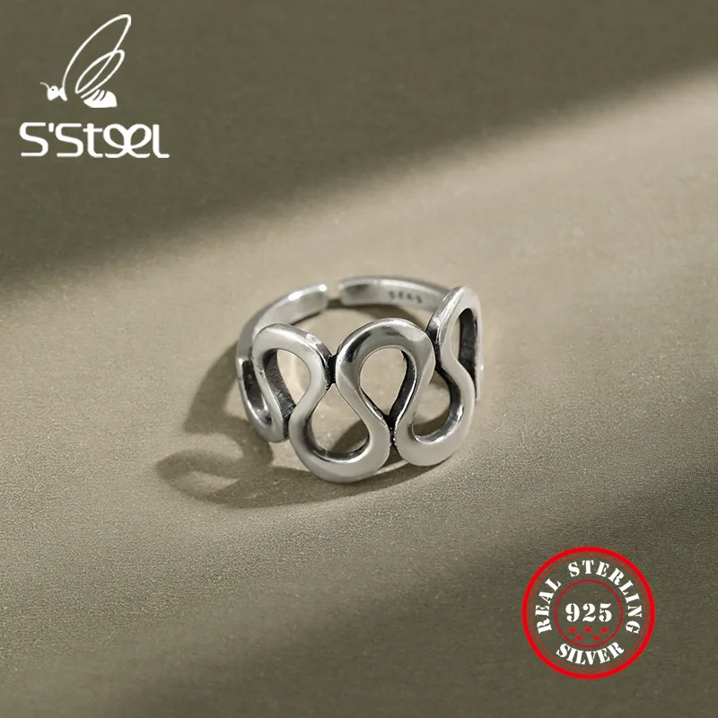 S'STEEL Women Rings 925 Sterling silver Ladies Vintage Lrregular Hollow Minimalist Ring Anillos Plata Para Mujer Fine Jewelry
S'STEEL Women Rings 925 Sterling silver Ladies Vintage Lrregular Hollow Minimalist Ring Anillos Plata Para Mujer Fine Jewelry