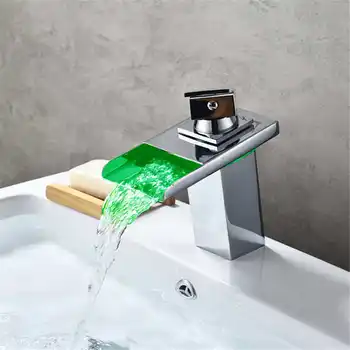 LED Color Change Waterfall Basin Faucet Chrome Polished Single Handle Faucet Bathroom Sink Cold And Hot Mixer Tap
LED Color Change Waterfall Basin Faucet Chrome Polished Single Handle Faucet Bathroom Sink Cold And Hot Mixer Tap