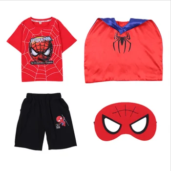 Children Clothing Summer cotton Boy clothes suit Superhero Spiderman mask cloak + short-sleeved T-shirt Comfortable shorts 4-8y
Children Clothing Summer cotton Boy clothes suit Superhero Spiderman mask cloak + short-sleeved T-shirt Comfortable shorts 4-8y