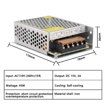 15V Power Supply Transformers 220V 15V 1A 2A 3A 5A 10A 15A 20A 15 V Power Supply Transformers 220V To 110V Converter
15V Power Supply Transformers 220V 15V 1A 2A 3A 5A 10A 15A 20A 15 V Power Supply Transformers 220V To 110V Converter