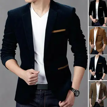 2020 Fashion Men Slim Fit Blazer Formal Suit Jacket One Button Casual Coat Long Sleeve Dress Jacket Autumn Winter Corduroy Solid 
2020 Fashion Men Slim Fit Blazer Formal Suit Jacket One Button Casual Coat Long Sleeve Dress Jacket Autumn Winter Corduroy Solid