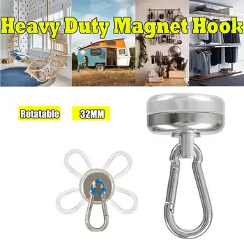 6/4/2PCS Neodymium Magnet Hook Mountaineering buckle Powerful magnetic hooks with Rotatable Carabiner hook for Kitchen Garage
6/4/2PCS Neodymium Magnet Hook Mountaineering buckle Powerful magnetic hooks with Rotatable Carabiner hook for Kitchen Garage
