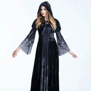 Halloween Adult Female Vampire Hooded Dress Horror Skull Witch Role-playing Bar DS Stage Costume
Halloween Adult Female Vampire Hooded Dress Horror Skull Witch Role-playing Bar DS Stage Costume