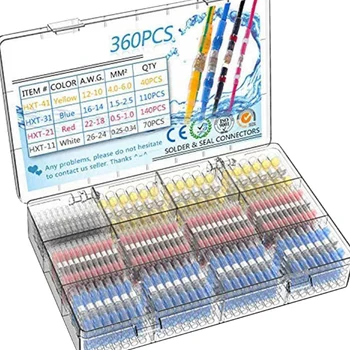 360PCS Heat Shrink Connectors Waterproof Solder Wire Connectors & Heat Shrink Butt Crimp Connectors - Electrical Connectors
360PCS Heat Shrink Connectors Waterproof Solder Wire Connectors & Heat Shrink Butt Crimp Connectors - Electrical Connectors