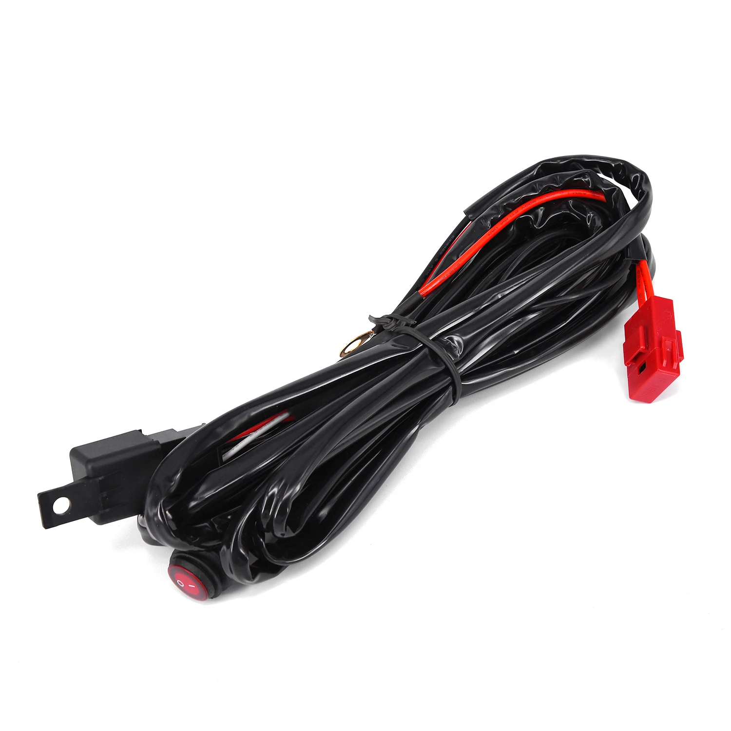 12V 40A LED Working Fog Light Bar Wiring Harness Relay Kit with ON/OFF Switch Blade fuse holder with replaceable 30A fuse
12V 40A LED Working Fog Light Bar Wiring Harness Relay Kit with ON/OFF Switch Blade fuse holder with replaceable 30A fuse