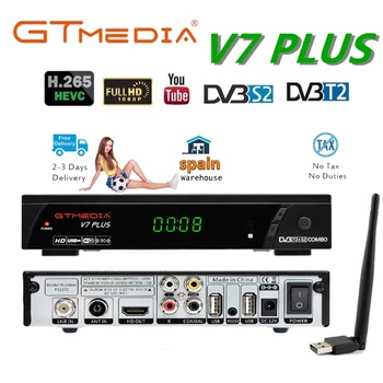 

GTMEDIA V7 PLUS,USBWIFI,DVB-S/S2 + T/T2,digital receiver,support H.265/HEVC,support PowerVu DRE & Biss key Decoder,YouTube,PK V7S