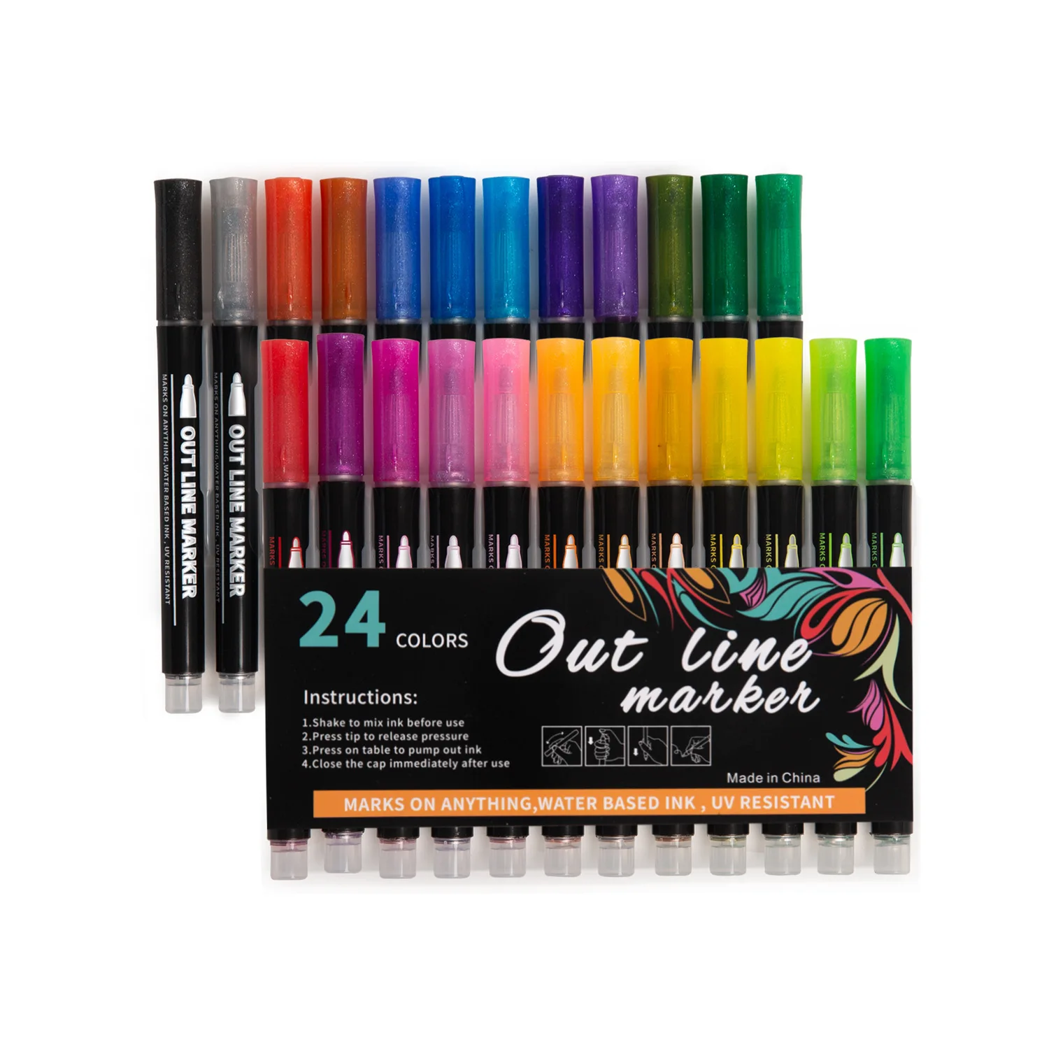 8 /12 Pcs/set Outline Paint Marker Pen Double Line Pen Diy Album Scrapbooking Metal Marker Glitter for Drawing Painting Doodling
8 /12 Pcs/set Outline Paint Marker Pen Double Line Pen Diy Album Scrapbooking Metal Marker Glitter for Drawing Painting Doodling