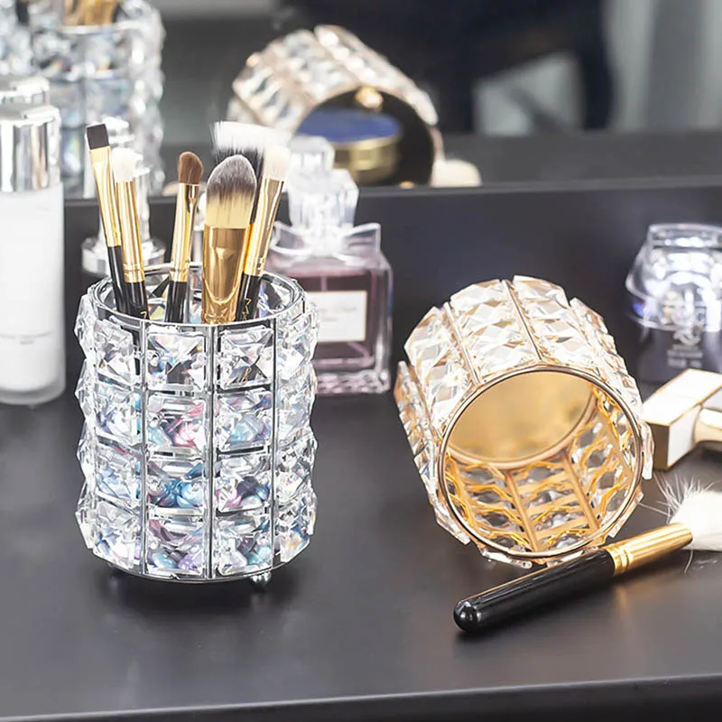 Crystal Cosmetic Storage Box Makeup Brush Storage Bucket Nordic Decorative Crystal Jar Creativity Home Desktop Storage Ornaments
Crystal Cosmetic Storage Box Makeup Brush Storage Bucket Nordic Decorative Crystal Jar Creativity Home Desktop Storage Ornaments