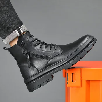 2020 Winter New Men's Sheep Wool Mid-Calf Boots British Fashion Side Zipper High Top Wear-resistant Warm Motorcycle Boots M9559
2020 Winter New Men's Sheep Wool Mid-Calf Boots British Fashion Side Zipper High Top Wear-resistant Warm Motorcycle Boots M9559