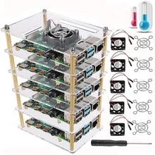 Raspberry Pi 4 B Case Raspberry Pi Rack Cluster Case Stacking Case with Cooling Fan and Fan Cover for Raspberry Pi
Raspberry Pi 4 B Case Raspberry Pi Rack Cluster Case Stacking Case with Cooling Fan and Fan Cover for Raspberry Pi