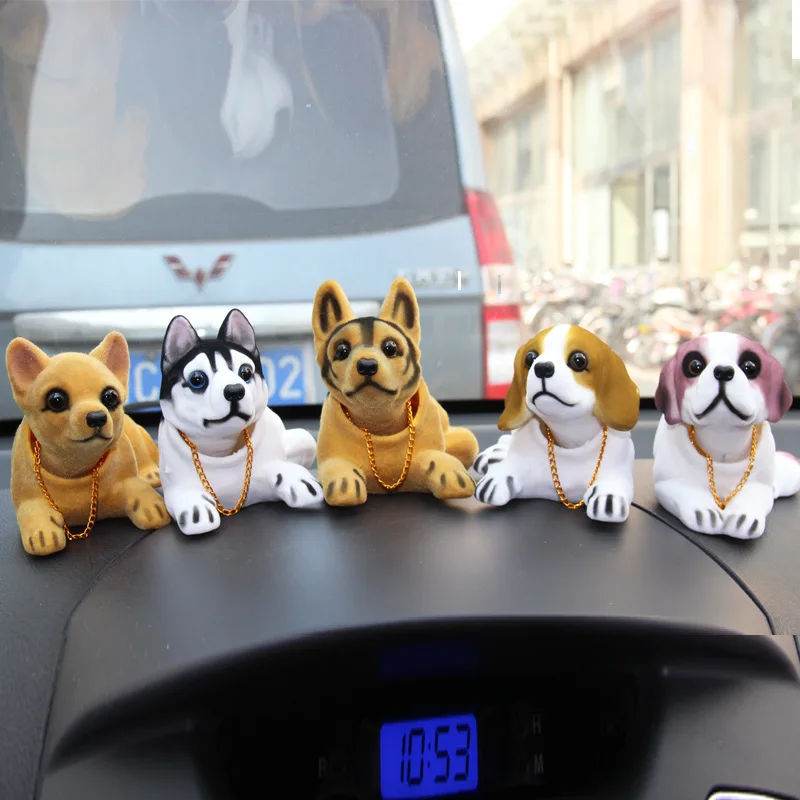 

Car Shaking Head Dog Dog Car Instrument Panel Decoration Husky Bulldog Social Dog Decoration Car Decoration Supplies
