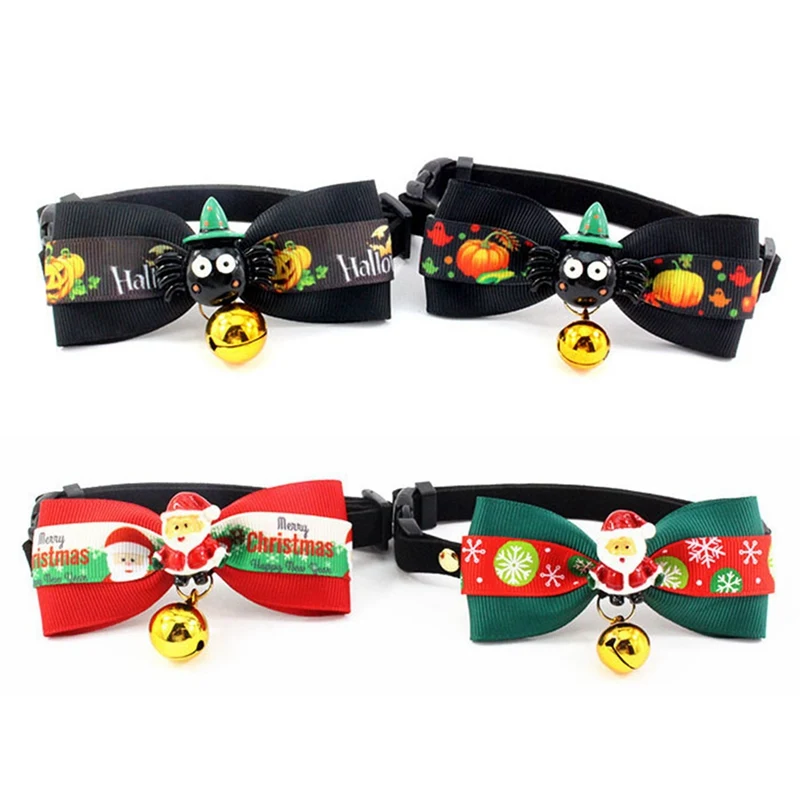 Christmas Pet Bell Collar With Dog Cat Adjustable Kitten Collars For Christmas Gift Harness Bowknot Collar Bow Festival Supplies 
Christmas Pet Bell Collar With Dog Cat Adjustable Kitten Collars For Christmas Gift Harness Bowknot Collar Bow Festival Supplies
