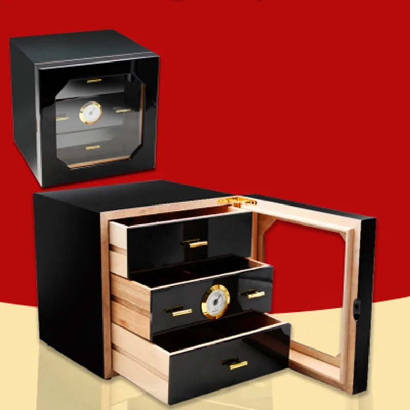 Luxury 3 Drawers Cedar Wood Cigar Box Humidor Cabinet Holder Wooden Smoking Cigar Cigarette Storage Box Hygrometer Humidifier
Luxury 3 Drawers Cedar Wood Cigar Box Humidor Cabinet Holder Wooden Smoking Cigar Cigarette Storage Box Hygrometer Humidifier