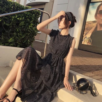 Chiffon Polka Dot Dress Women Summer Midi sleeveless bandage Dress Casual Sundress Women Boho Beach Dress clothes 2020 
Chiffon Polka Dot Dress Women Summer Midi sleeveless bandage Dress Casual Sundress Women Boho Beach Dress clothes 2020